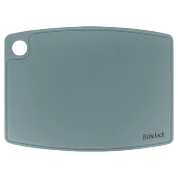 Bebelock 鉑金 離乳食幼兒矽膠砧板  升級款! 無毒無味  邊緣凸槽設計 止滑並可吊掛  夜月灰  23 x 32cm  1個