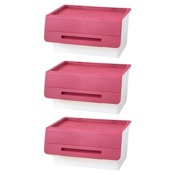 KEYWAY 聯府 村田直取式整理箱 65L  充沛紅  60 x 46 x 31.1cm  3個