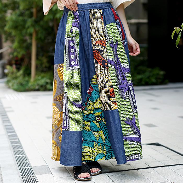 shanti2 スカート アフリカンデニム アジアンファッション レイブ ...