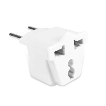PowerSync群加 旅行用轉接頭(FR) 扁腳 + 圓形接地轉圓腳 TPATM1CB9A 白色  1個