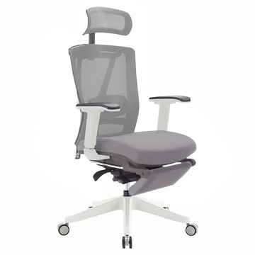 E-home Falsita 法希塔意式高階底盤半網含腳凳人體工學電腦椅 YUE008A-gry  灰色  72.5 x 93.5~68 x 117~133cm