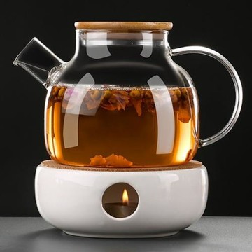 水果茶壺茶杯耐熱玻璃花茶壺蠟燭加熱底座燭臺下午茶茶具套裝