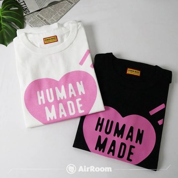 AirRoom正品現貨 2026SS HUMAN MADE HEART T-SHIRT 店鋪 限定 原宿 粉愛心 短T