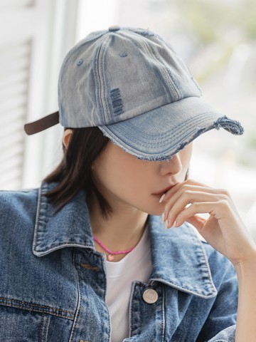 純棉水洗刷色刷破棒球帽