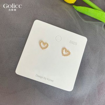 Gulicc 韓版 簡約 麻花 愛心 耳環(飾品 耳飾 耳釘 耳扣 耳環 生日禮物 雙11 聖誕節)