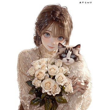 【4 月新品 3】07-120-0056 人物貼紙 春日少女與動物