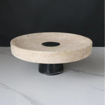 ✅輕奢簡約天然大理石托盤家居裝飾品擺件客廳樣板間裝飾托盤果盤