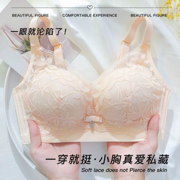 8617 位忠實愛用者🤗文胸女小胸聚攏顯大透氣無鋼圈內衣女提拉收副乳調整型加厚內衣PMDV