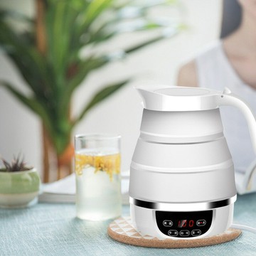 雙電壓旅行智能便攜折疊調溫水壺手柄可折疊電水壺110V220V