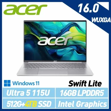 Ultra新機【雙碟升級】ACER 宏碁 Swift Lite SFL16-51M-5184 16吋 AI輕薄筆電