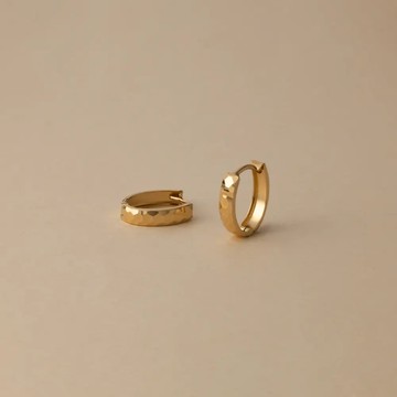 K18 蜂巢光感小圈耳環