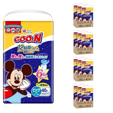 GOO.N 大王 日本境內版 米奇米妮款 12小時超吸收紙尿褲/尿布 12~22kg  XL  480片