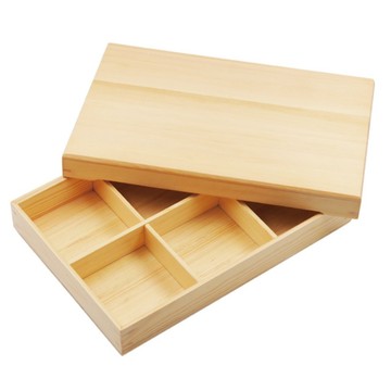 【知久道具屋】菊川本味 日式附蓋六格木餐盒 J86-39