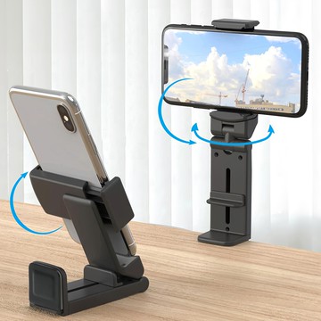AHOYE 360度旋轉手機支架 平板架 車用架 旅行架 手機座  1個  黑色