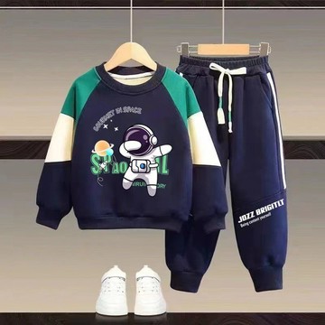 ATL 男童套裝 兒童套裝 男童春秋套裝 男童韓版春秋款套裝 新款中小童洋氣卡通字母上衣休閒褲兩件套