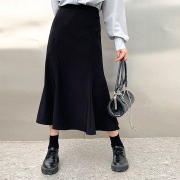 職業半身裙魚尾裙夏季高腰顯瘦A字裙韓版百搭包臀中長裙【淘夢屋】
