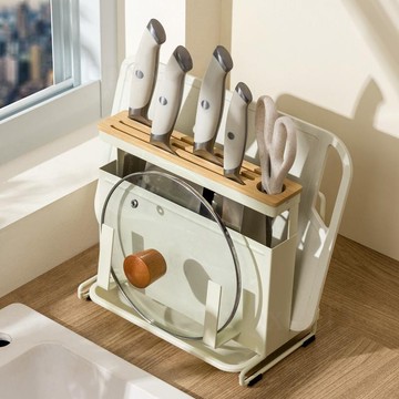 免運八折📢菜板筷子刀具架 廚房置物架 砧板收納架 廚房菜板收納 台面收納刀架 一體菜板架 多功能菜刀架子 菜板收納刀架