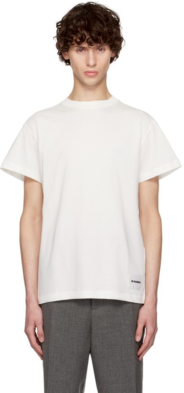 Jil Sander 三件装白色贴饰T 恤