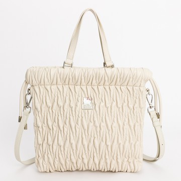 Hello Kitty - Arnold Palmer - 束口托特包附長背帶與鍊條背帶 Cutie pie系列 - 米色/441-0302-01-6