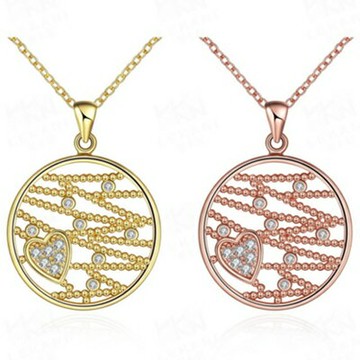 現貨+預購 玫瑰金項鍊純銀鑲鑽吊墜-精緻鎖住愛情母親節生日情人節禮物女飾品2色73br109【獨家進口】【米蘭精品】