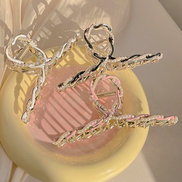 高級感珍珠發夾女生抓夾鯊魚夾大號發抓高級感頭飾發夾后腦勺發卡