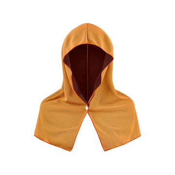 GoPeaks 瞬爽系 吸汗速乾U型防曬冷感運動頭巾 披肩 橘色  58 x 30cm  1個