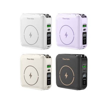 Timo Safe 安全電芯 Qi2 磁吸無線充 五合一萬用充 半固態行動電源12000mAh (已標示44.4Wh)(iPhone18適用)