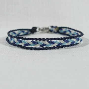 旅人 三層蠟線手環│多色 手工編織│巴西蠟線 可碰水 不鏽鋼