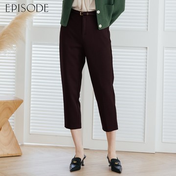 EPISODE - 舒適羊毛百搭顯瘦窄腳長褲E35219（棕）