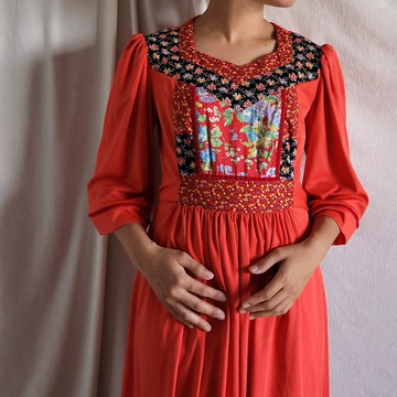 BajuTua /古著/ 美國製 Young Edwardian  貴族花卉洋裝