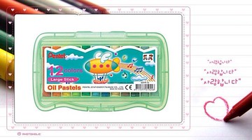 Pentel 飛龍 GHTP-12 特大粉蠟筆PP盒