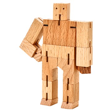 AREAWARE Cubebot 積木變形機器人 迷你 玩具  原木色  1個