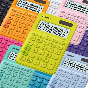 CASIO 12位元繽紛馬卡龍色系列便利型計算機-共10色-團購組合(10入組)(MS-20UC系列)