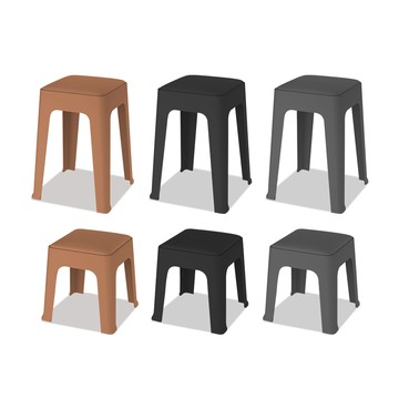 【Mr.box】皮面舒適椅凳-高款 4入高款 4入 (黃色)