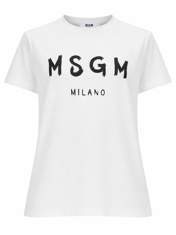 msgm t-shirt con logo pennellato