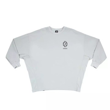 KANGOL 長袖 淺灰 圖騰 寬版 薄長T 中性 6555107011