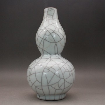 仿古收藏 宋哥窯開片釉葫蘆瓶 裂紋釉金絲鐵線 古玩古董陶瓷器