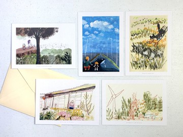 插畫明信片五入套組-旅行