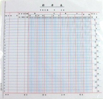 愛德 128 薪津表  (30張入)