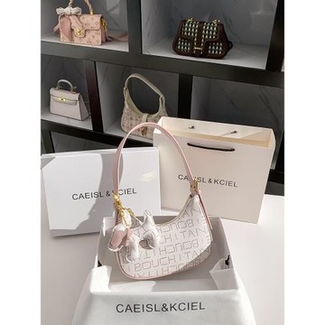 CAEISL&KCIEL包女包今年流行印花撞色腋下包女2025新款休閑新月包