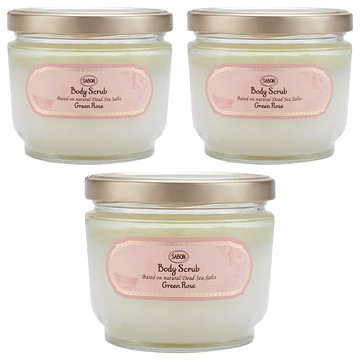 SABON 全新升級 身體磨砂膏 以色列綠玫瑰  3罐  600g