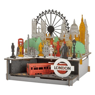 Hacomo 療癒系紙模型 PUSU 2D系列  英國倫敦城市建築 新 4478  1組