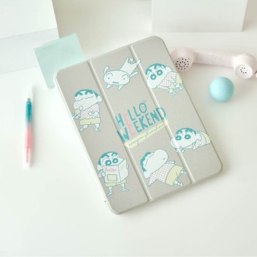 蠟筆小新哈囉假期繞圈圈強悍磁吸iPad三折保護殼