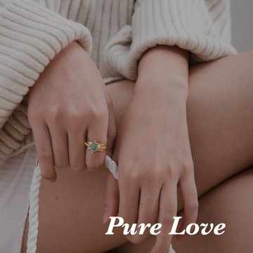 Pure Love樂芙 / 正韓 鈦鋼【316L醫療鋼】G01091大理石紋路不規則紋理開口戒指 / 金