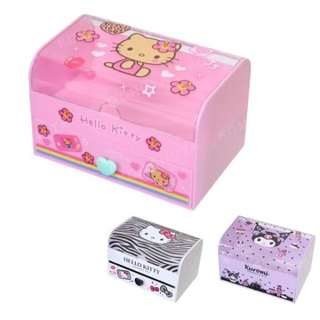小禮堂 Sanrio 三麗鷗 透明棚蓋收納盒 Kitty 酷洛米