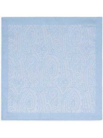 ETRO - paisley-print silk pocket square - men - Silk - One Size - Blue
