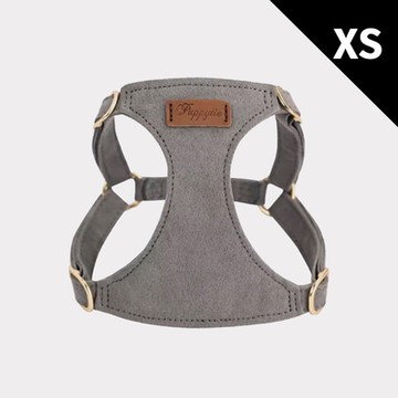 puppytie 煙灰 純色-XS 寵物胸背帶+牽繩組 (狗胸背 貓胸背 背心胸背 防暴衝 可調節)
