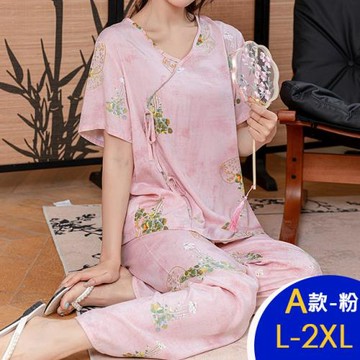 【韓國K.W.】韓國棉稠新中式睡衣居家服