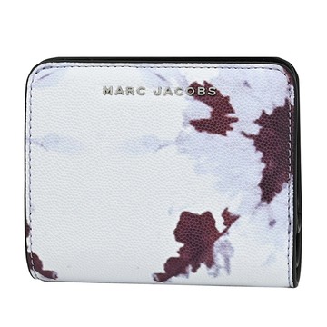 MARC JACOBS 馬克賈伯 渲染圖騰扣式零錢短夾.紫灰