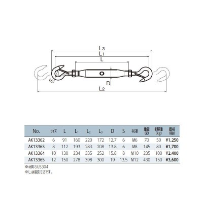 連結金具 パイプターンバックル S型 ハッカー ハズレ止め付 サイズ8